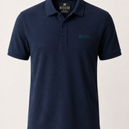 Polo Structured Crest Azul Eclipse — vista frontal sem modelo