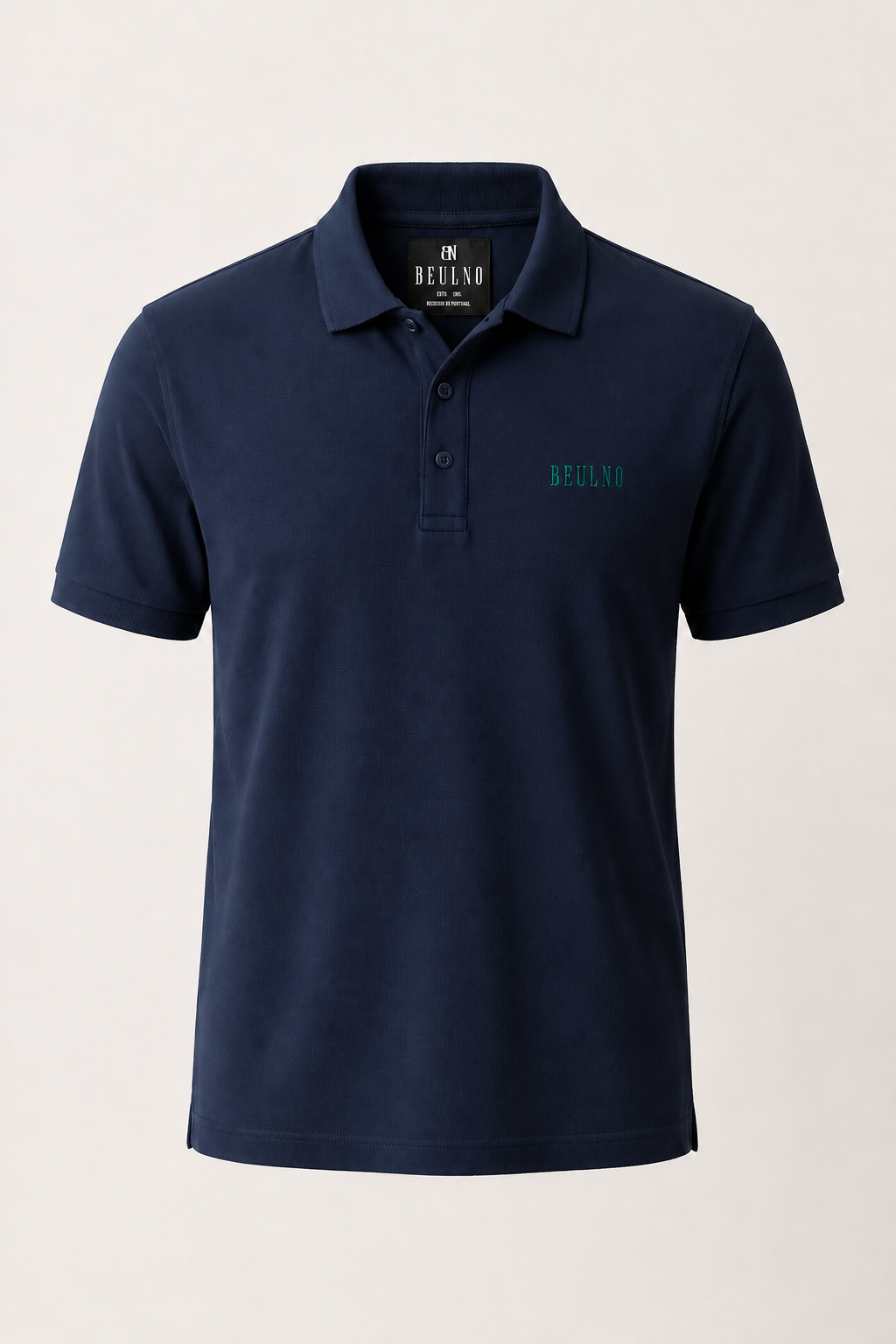 Polo Structured Crest Azul Eclipse — vista frontal sem modelo