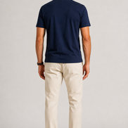 Structured T-Shirt Signature Azul Eclipse — modelo de costas