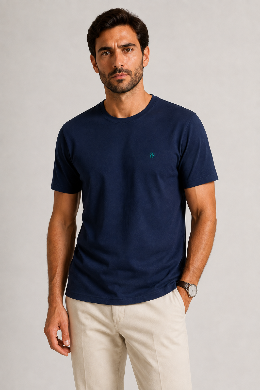 Structured T-Shirt Signature Azul Eclipse — vista frontal aproximada