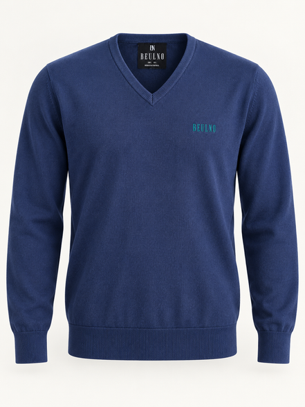 V-Neck Knit — Crest azul-marinho — produto de frente