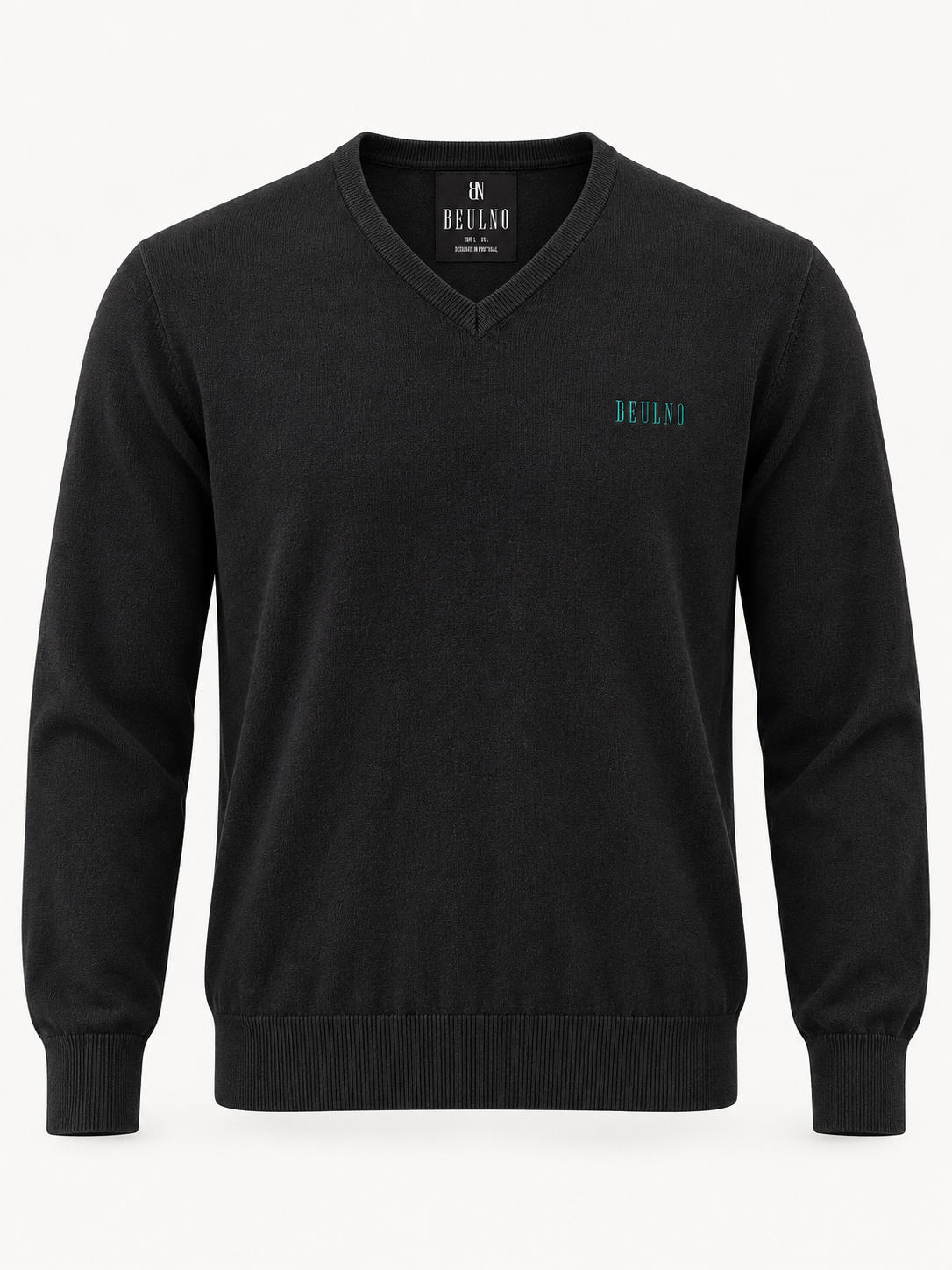 V-Neck Knit — Crest preto — produto de frente