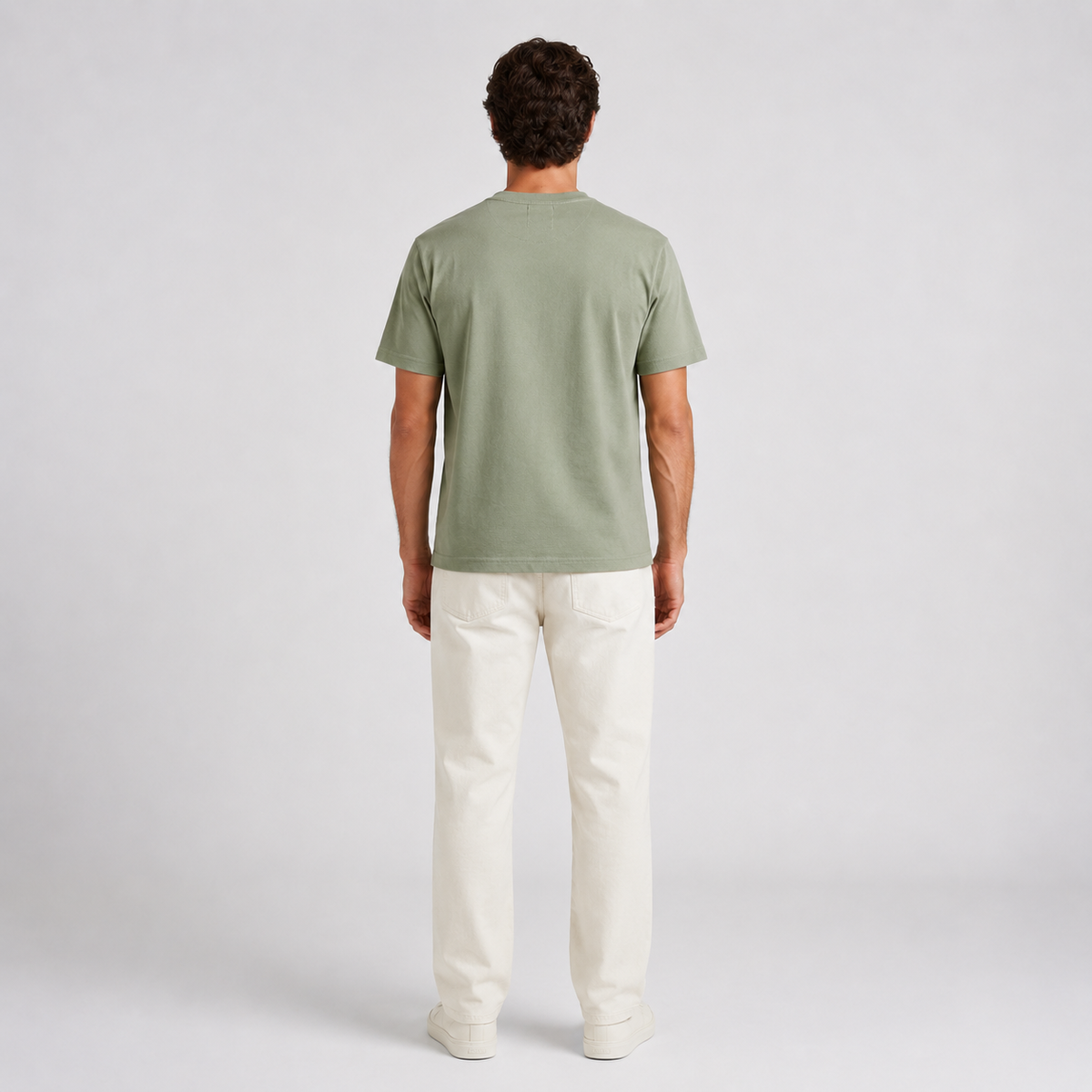 Structured T-Shirt — Crest verde Abadia — vista de costas