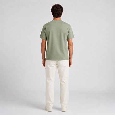 Structured T-Shirt — Crest verde Abadia — vista de costas