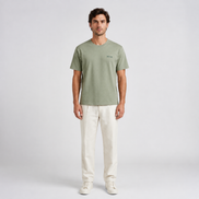 Structured T-Shirt — Crest verde Abadia — vista frontal