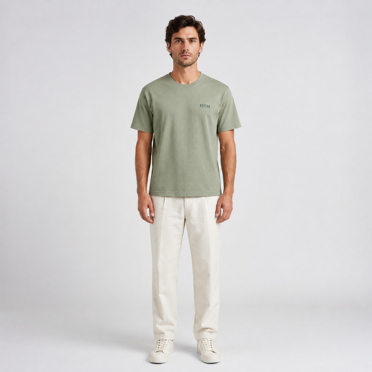 Structured T-Shirt — Crest verde Abadia — vista frontal